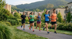 jogging en desarrollo residencial