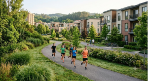 jogging en desarrollo residencial